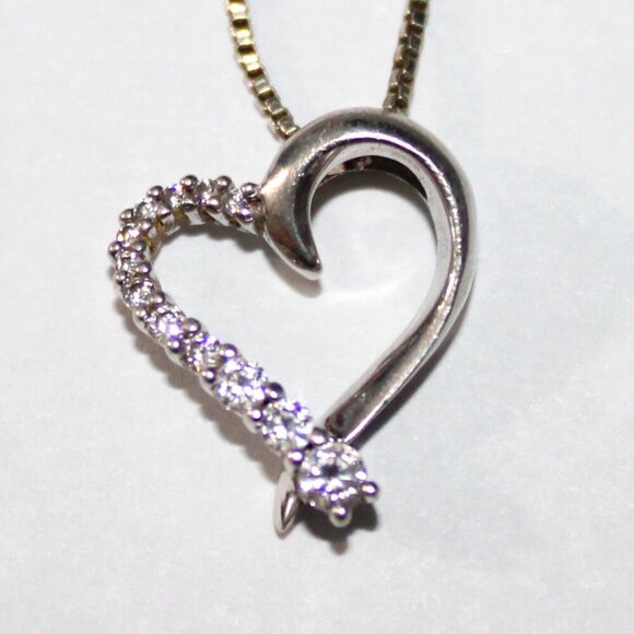 Sterling Silver Heart Small Necklace - Picture 1 of 7